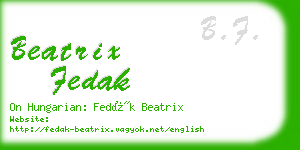 beatrix fedak business card